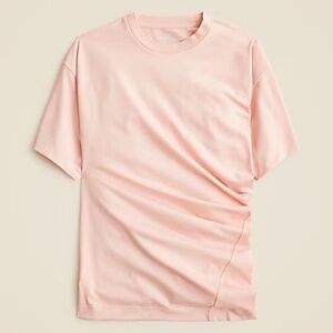 J. Crew Pima Cotton Asymmetrical Ruched T-shirt - Ballet Slipper, L